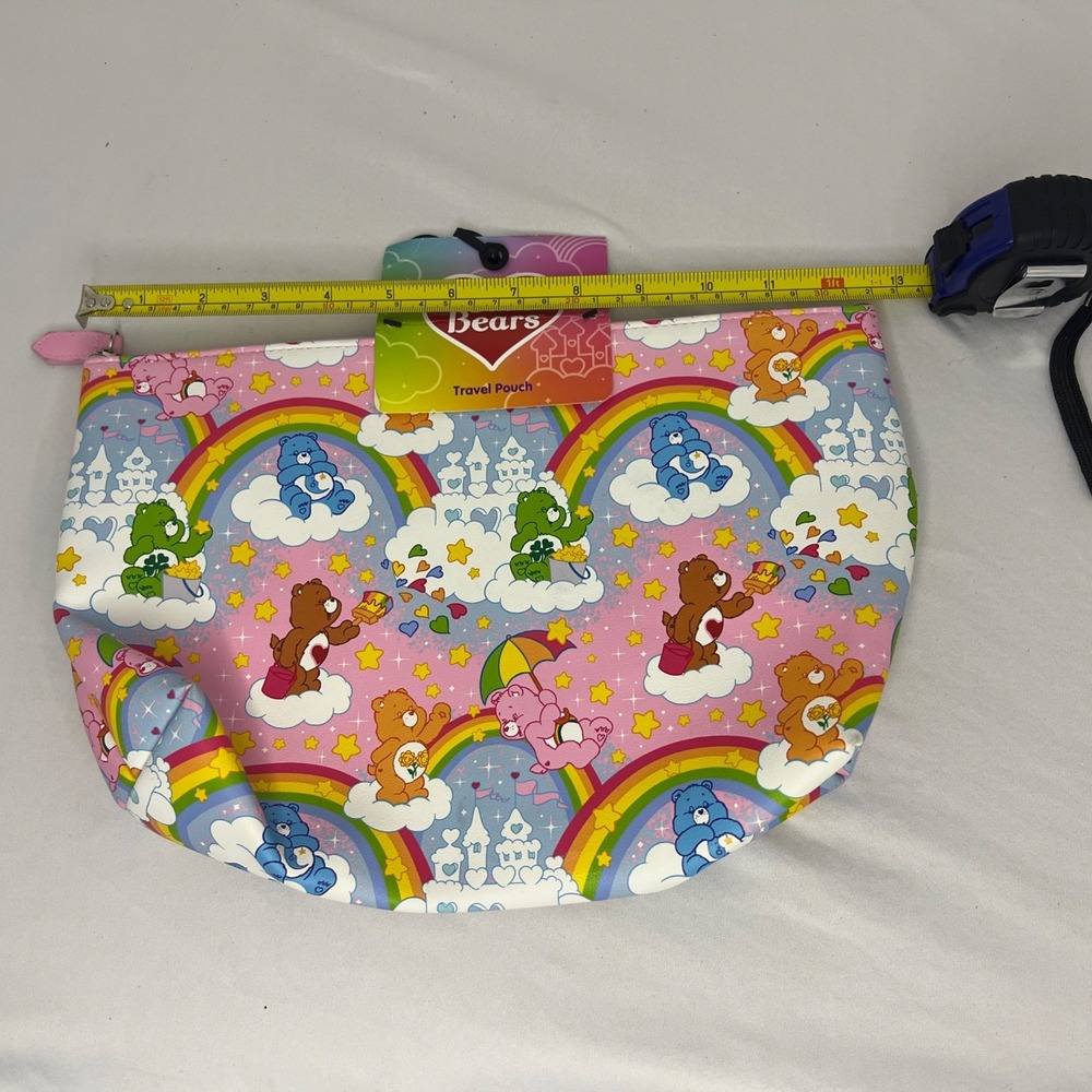 NEW Care Bears Pink Travel Pouch - Rainbows Hearts Star & All the Bears